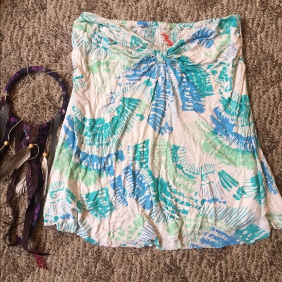 Free People Tops - 🔴Free People Vintage Blue & Green Summer Tube Top